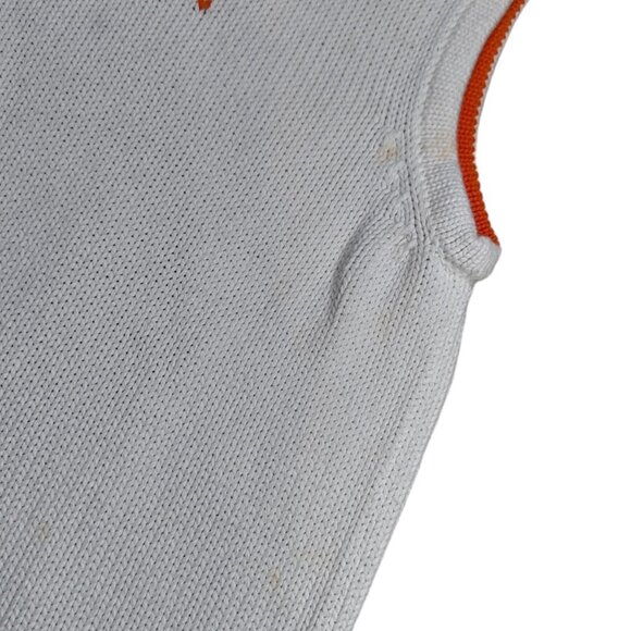 Black, Orange, and White Halloween Colored Fall Autumn Sweater Vest Size Small - Picture 6 of 6